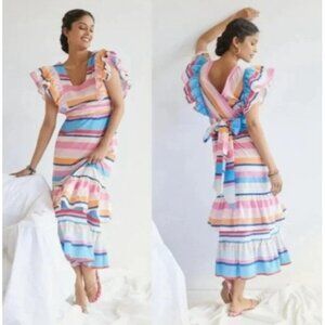 Women's - Anthropologie Plenty By Tracy Reese Rainbow Stripe Maxi Dress, Medium
